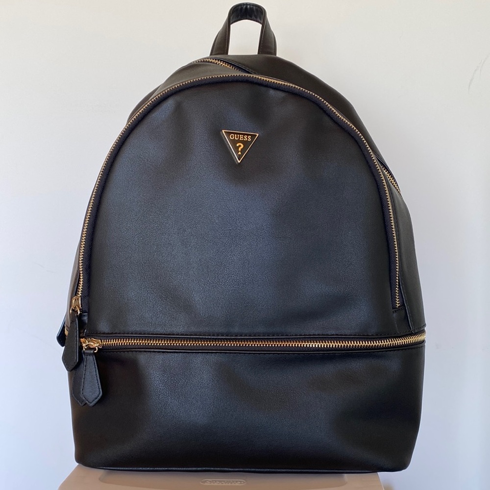 Guess Factory Black PU Leather Backpack